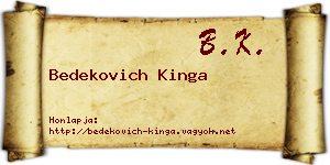 Bedekovich Kinga névjegykártya
